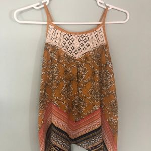 Crocheted Yellow Print Top
